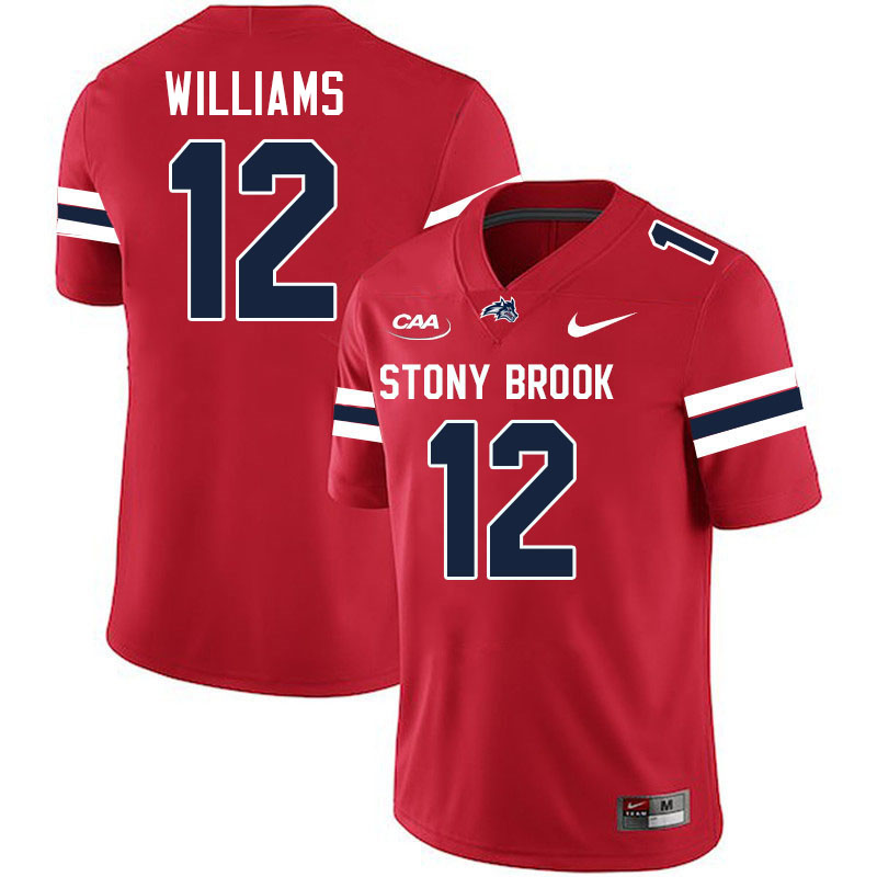 Stony Brook Seawolves #12 Dez Williams College Football Jerseys,Uniforms-Red